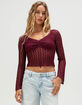 FULL TILT Womens Off The Shoulder Lace Top image number 5