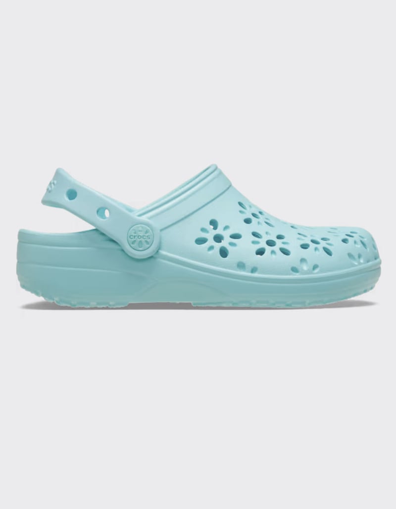 CROCS Floral Cutout Girls Classic Clogs image number 0