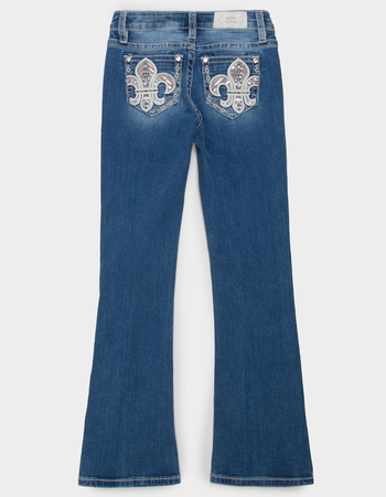 MISS ME Fleur De Lis Girls Mid Rise Bootcut Jeans Alternative Image