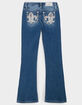 MISS ME Fleur De Lis Girls Mid Rise Bootcut Jeans image number 2