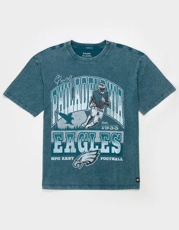 THE WILD COLLECTIVE Philadelphia Eagles Player Mens Washed Boxy Tee Primary Image