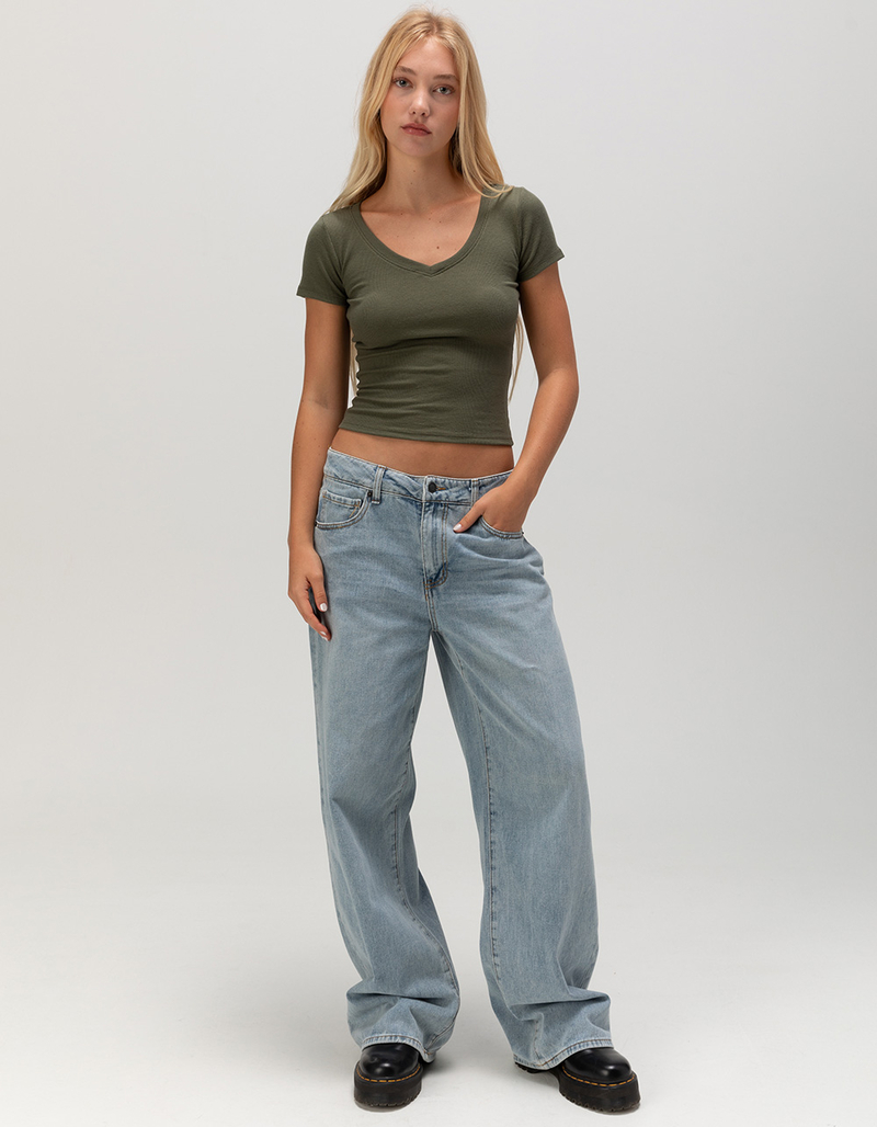 TILLYS V-Neck Rib Womens Tee image number 1