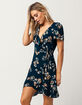 IVY & MAIN Floral Ruffle Wrap Dress image number 2
