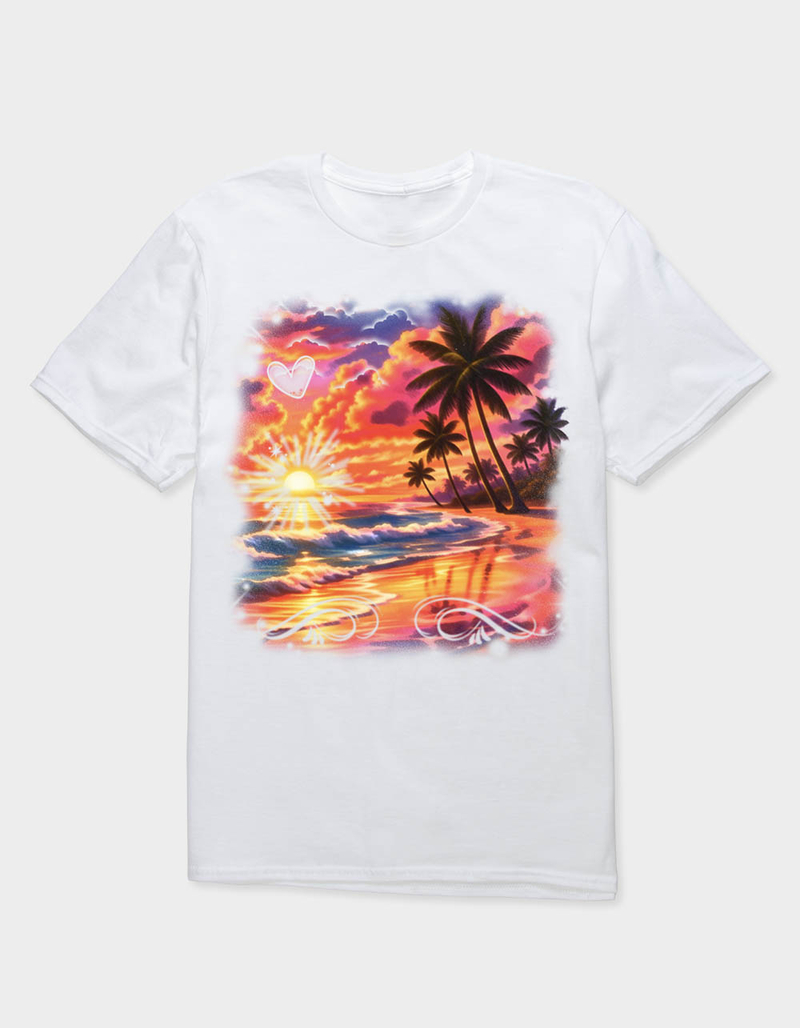 BEACH Sunset Airbrush Unisex Tee image number 0