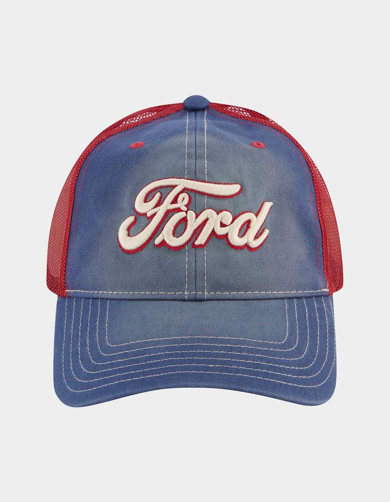 FORD Truck Logo Mesh Adjustable Snapback Baseball Cap image number 1