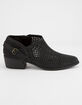 QUPID Perforated Low Black Womens Booties image number 2