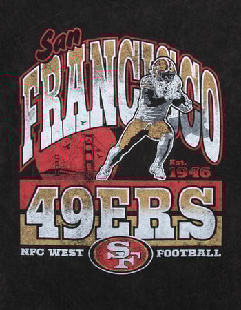 THE WILD COLLECTIVE San Francisco 49ers Player Mens Washed Boxy Tee Alternative Image