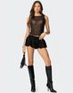 EDIKTED Rhinestone Sheer Mesh Top image number 5