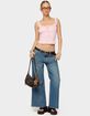 EDIKTED Petite Vyxen Vintage Washed Low Rise Jeans image number 4