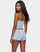 EDIKTED Zaida Asymmetric Denim Strapless Top image number 3