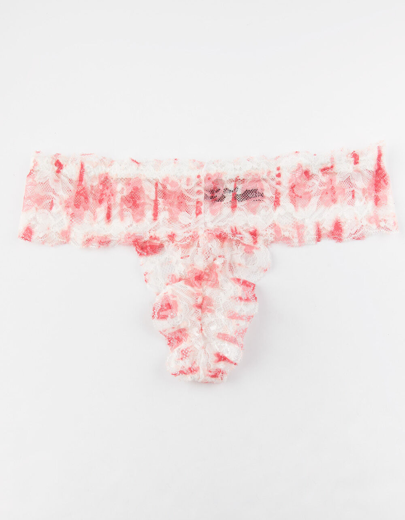 FULL TILT Tie Dye Pink Lace Thong image number 0