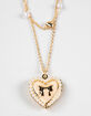 FULL TILT Layered Pearl/Bow Locket Necklace image number 2