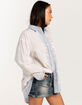 BDG Urban Outfitters Sadie Bleach Stripe Womens Button Up Shirt image number 3