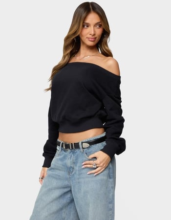 EDIKTED Christy Off Shoulder Sweatshirt Alternative Image