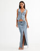 LIONESS Barbie Split Womens Midi Denim Skirt image number 1