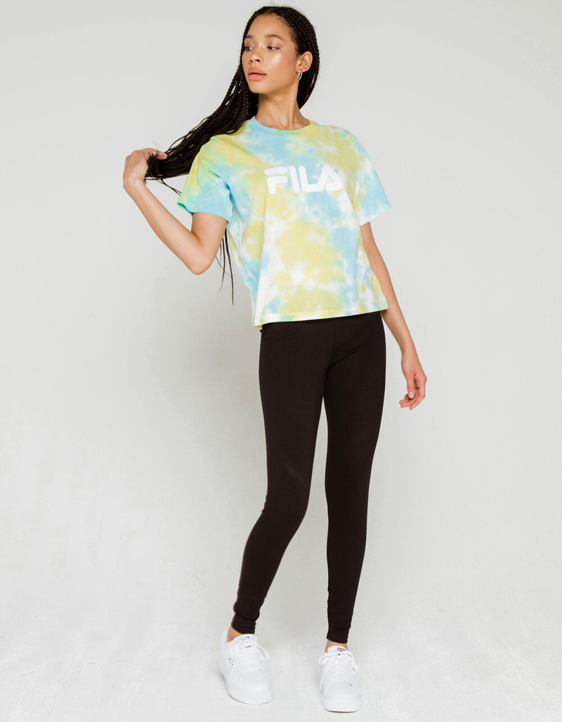 FILA Hannah Womens Blue & Yellow Tie Dye Tee image number 3