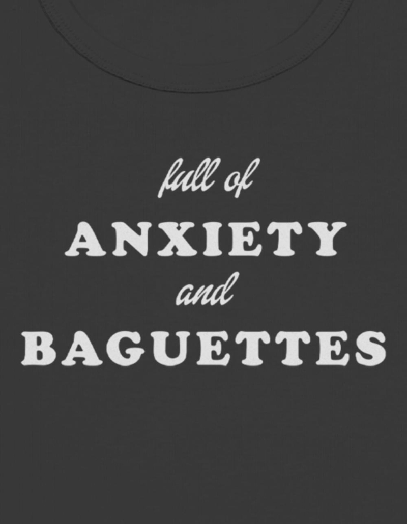 ANXIETY Full Of Baguettes Womens Baby Tee image number 1