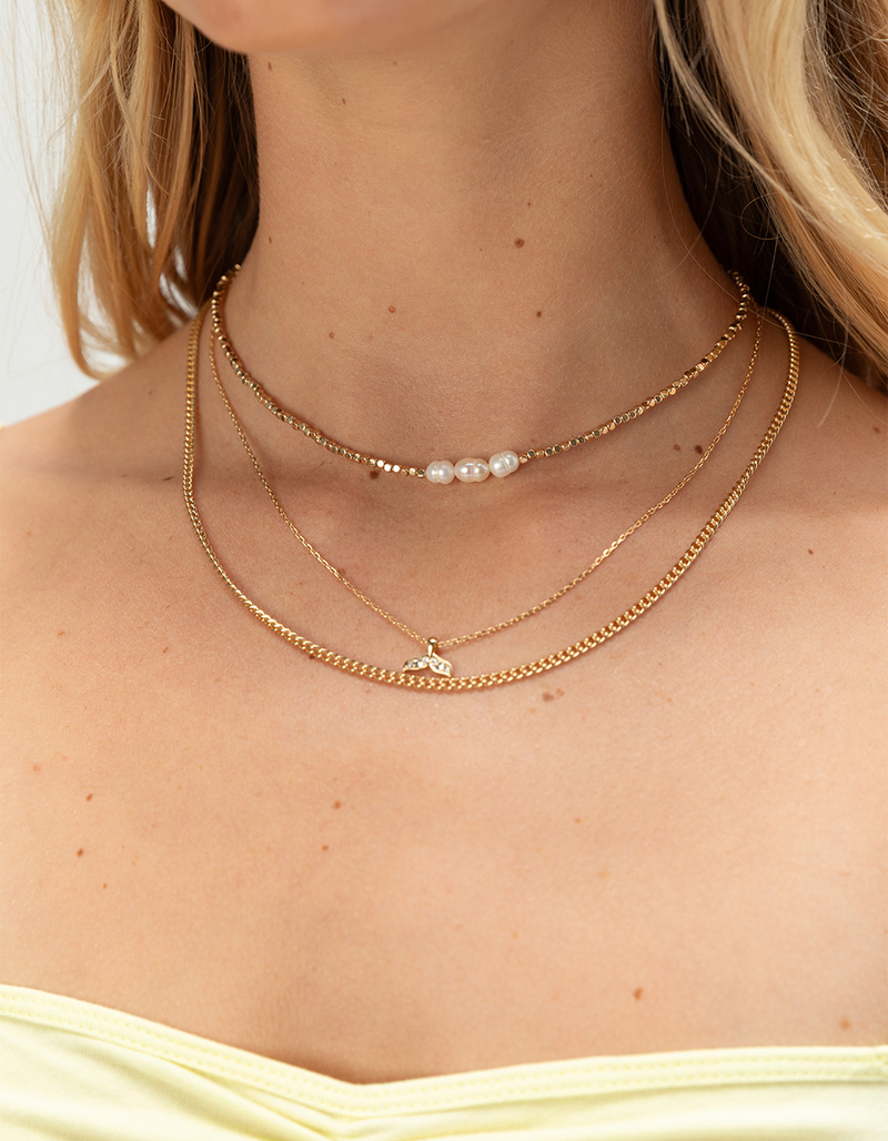 FULL TILT Layered Dolphin/Pearl Necklace image number 2
