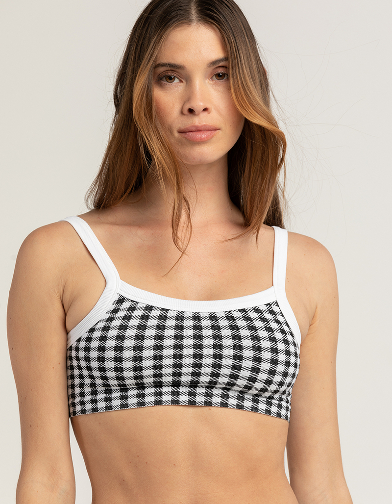 SKY & SPARROW Gingham Basic Bralette image number 1