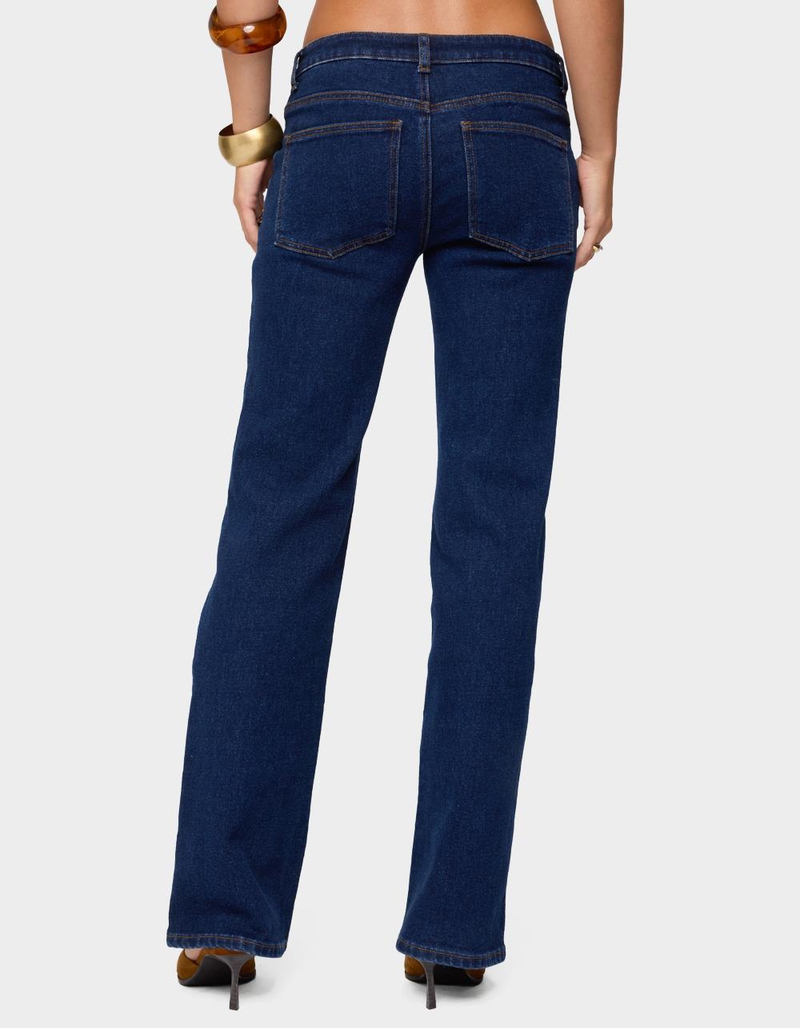 EDIKTED Jemima Contrast Stitch Low Rise Jeans image number 2
