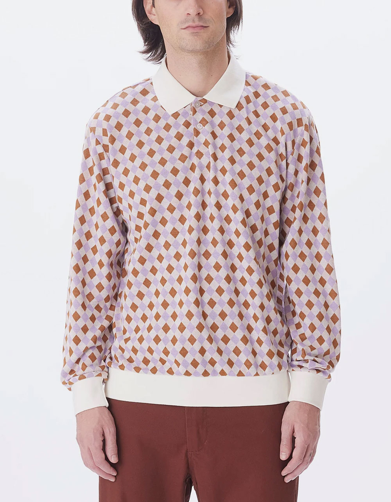 OBEY Capri Jacquard Mens Long Sleeve Polo Shirt image number 0
