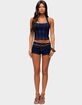 EDIKTED Alita Stretchy Denim Halter Top image number 4