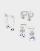 FULL TILT 3 Pack Printed Floral Bow Heart Earrings image number 1