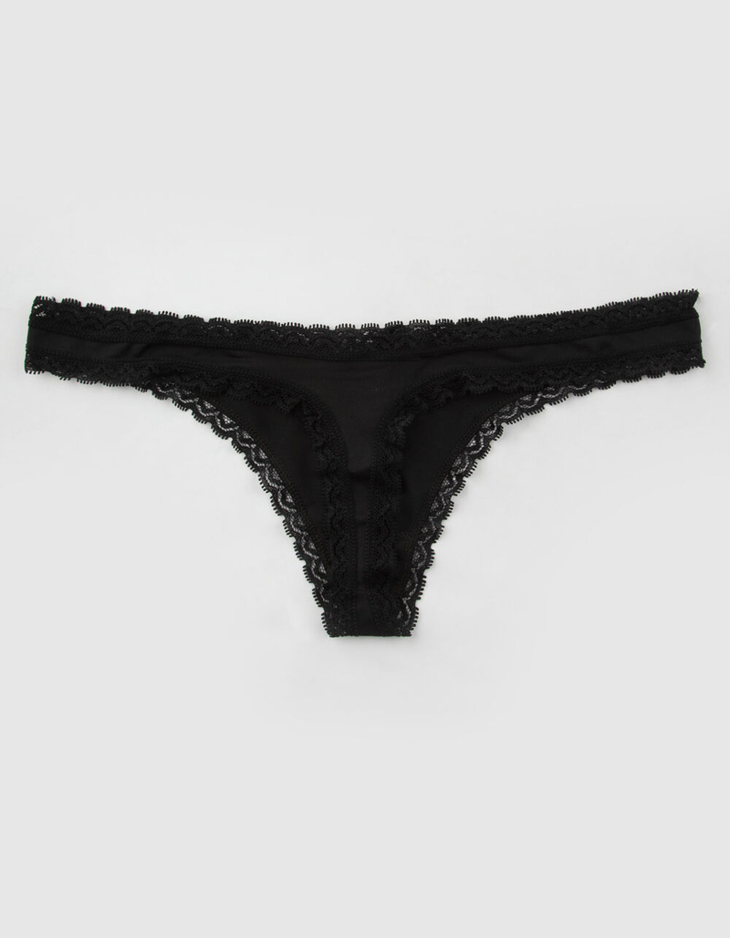 FULL TILT Lace Up Black Thong image number 1