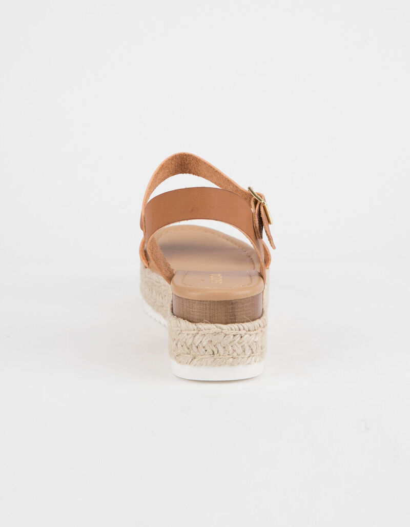 SODA Clip Tan Womens Espadrille Flatform Sandals - TAN - 333552412