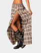 EDIKTED Plaid Side Slit Tiered Womens Maxi Skirt image number 4