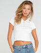 RSQ Zip Front Womens White Polo Shirt image number 1