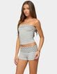 EDIKTED Presley Stripe & Polka Dot Foldover Tube Top image number 2