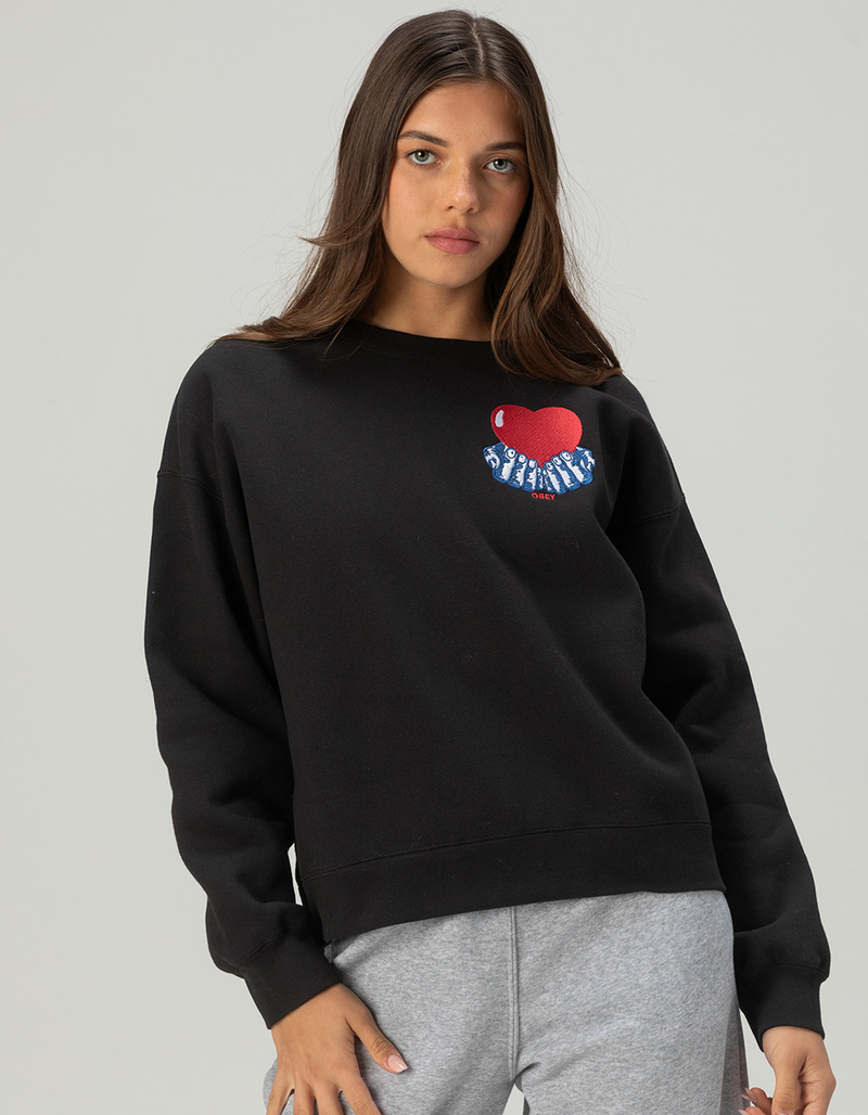 OBEY Heart Womens Crewneck Sweatshirt image number 1