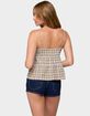 EDIKTED Mirena Tie Front Plaid Top image number 3
