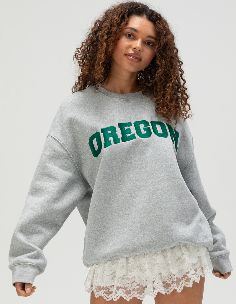 HYPE AND VICE University Of Oregon Womens Crewneck Sweatshirt image number 0