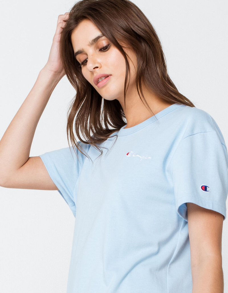 CHAMPION Womens Light Blue Boyfriend Tee image number 0