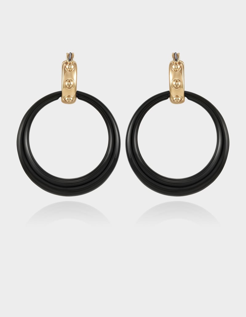 TRUE RELIGION Logo Hoop Earrings image number 0