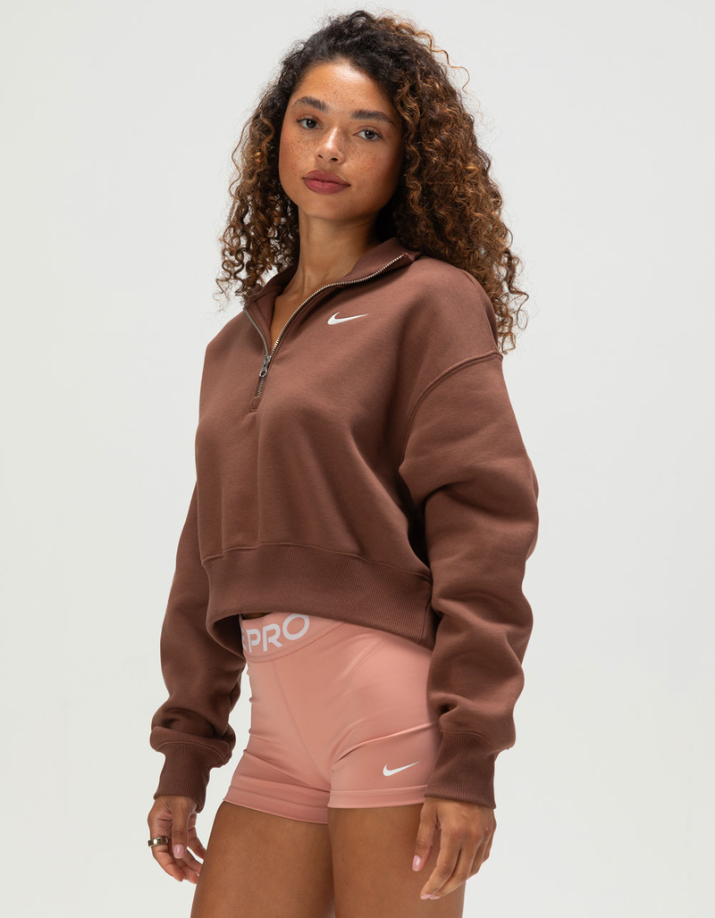 NIKE Sportswear Phoenix Fleece Womens Half-Zip Cropped Sweatshirt image number 2
