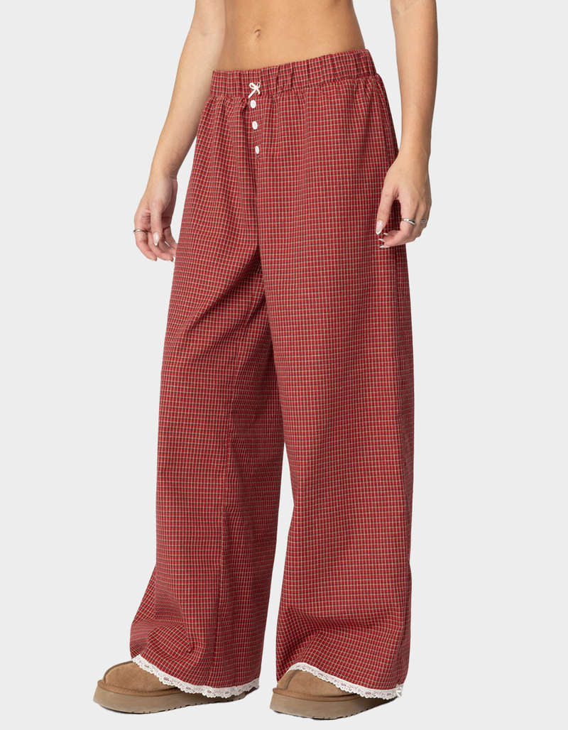 EDIKTED Dakota Plaid Pants image number 3