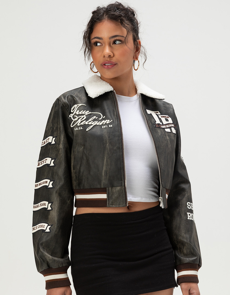 TRUE RELIGION Womens Sherpa Collared Aviator Jacket image number 1