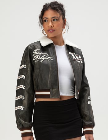 TRUE RELIGION Womens Sherpa Collared Aviator Jacket Alternative Image