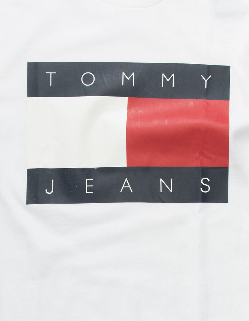 TOMMY JEANS Flag Mens White T-Shirt - WHITE - 389616150
