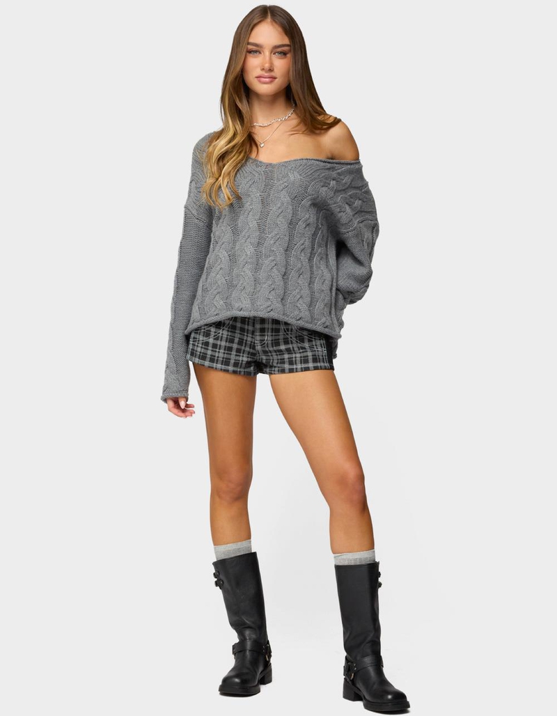 EDIKTED Inga Oversized Cable Knit Sweater image number 3