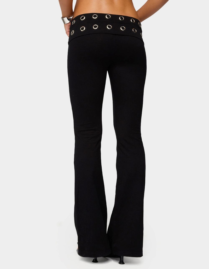 EDIKTED Nairobi Grommet Foldover Flared Leggings image number 2
