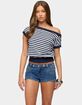 EDIKTED Philly Striped Off Shoulder Top image number 1