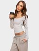 EDIKTED Hayden Square Neck Long Sleeve Top image number 2