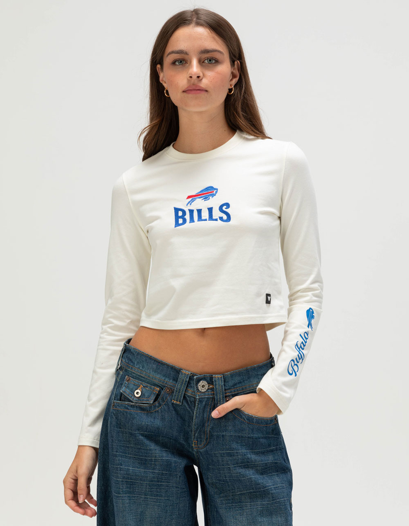 THE WILD COLLECTIVE Buffalo Bills Womens Long Sleeve Baby Tee image number 0