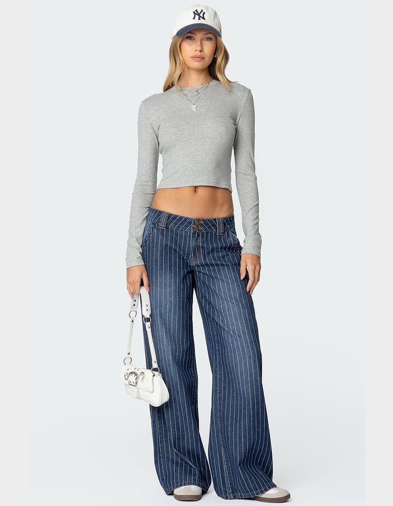 EDIKTED Cory Striped Low Rise Jeans image number 1