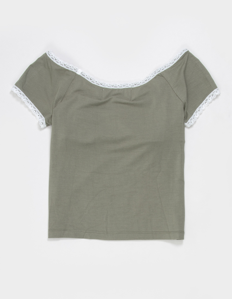 NECTAR CLOTHING Girls Lace Trim Top image number 1