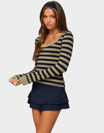 EDIKTED Rainey Striped Long Sleeve Top Alternative Image